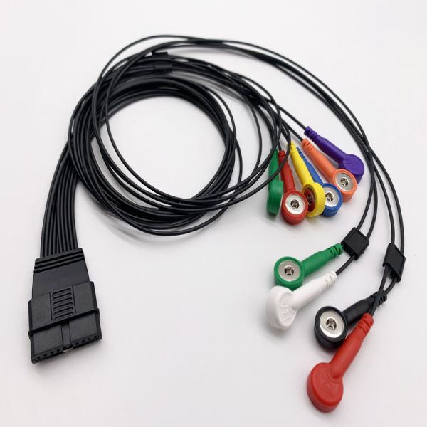 Holter ECG Cable TPU 1.2m 10 Leads for Schiller MT-200 MT-101