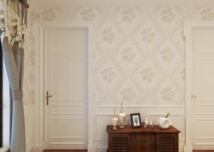 Quality Beige Floral Pattern Non Woven Wallcovering , Interior Decorating Wallpaper SGS CSA for sale
