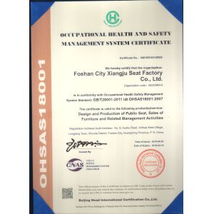 Foshan Xiangju Seat Factory Co., Ltd Certifications