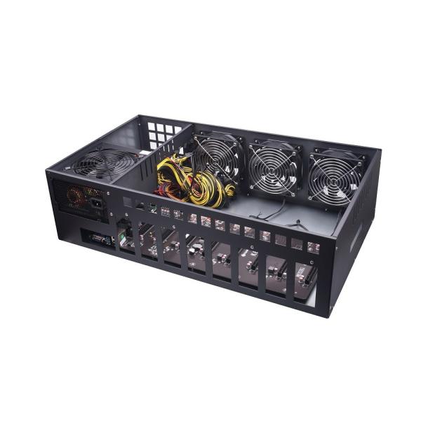Buy 240MH/s Mining Rig Machine , 8 gpu 6U Gpu Server Case with 4 high power fans at wholesale prices