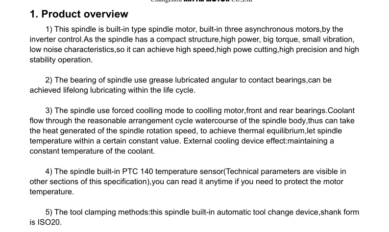 1.8KW ISO20 ATC Spindle Motor Automatic Tool Change 80mm For CNC Router Machine