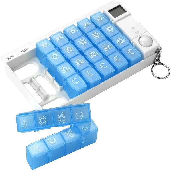 Buy Promotion reminder timer lock dispenser box timing alarm travel for self-timer weekly organizer electronics pill box 7 day at wholesale prices