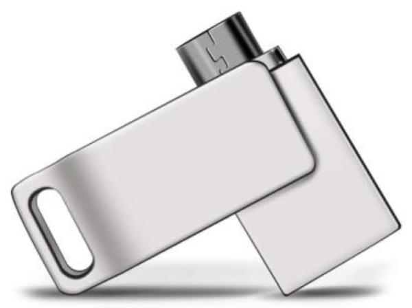 Buy Metal U-disk for Computer & Mobile Phone Dual purpose USB2.0 Mciro USB OTG Rotating flash drive A+chip Customized LOGO at wholesale prices