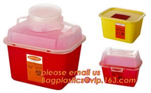 China Rectangle safe sharp container, Medical Disposal Bin Sharp /Safe SharpS Containers plastic medical sharp containers on sale