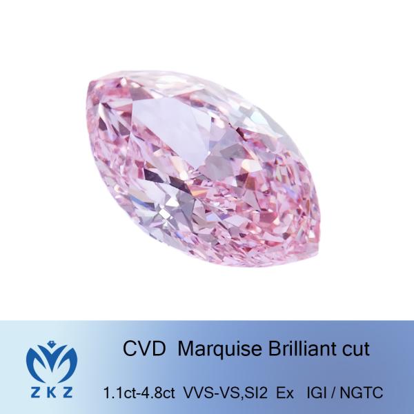 CVD Marquise Cut 1.1ct -4.8ct VS+ SI2 Matched Jewelry NGTC IGI Certificated Fancy Light Pink Lab Grown Pink Diamonds