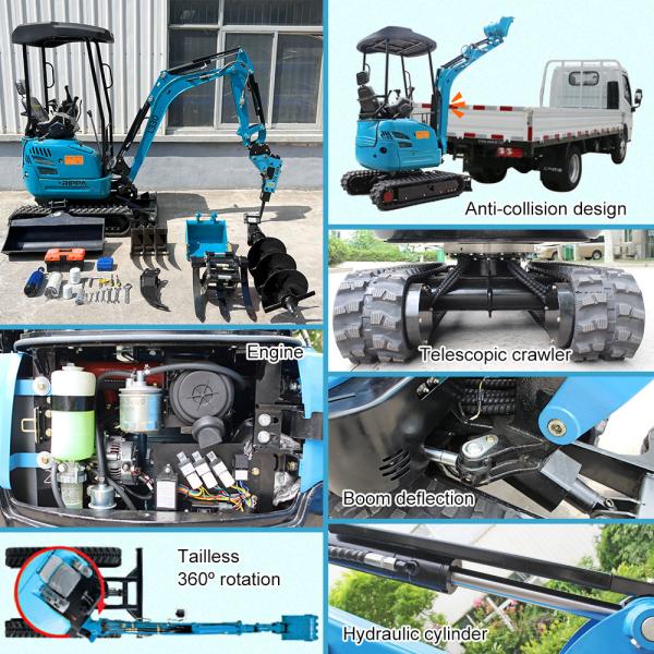 1.2ton Mini Hydraulic Excavator Mini Digger Auger In Auto Digging Machine