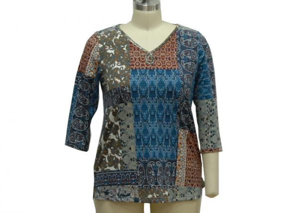 Buy Stone Patterned Ladies Casual T Shirts Dressy Womens Tops 200gsm Fabric Weght at wholesale prices