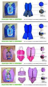 China Custom pink lycra kids floating swimwear / children swimming vest for young boys girls on sale