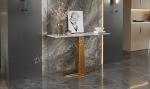 Elegant White Marble Console Table , Ceramic Minimalist Console Table