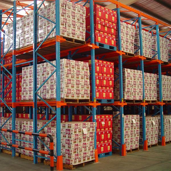 High-Density Drive-in Racking System with Up to 80% Storage Capacity and 2-10 Pallets Deep per Lane