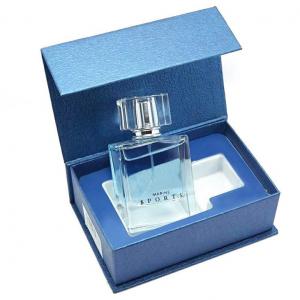China Custom Luxury Blue Cologne Perfume Bottle Gift Boxes With Insert on sale