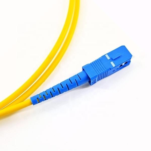 Yellow SC To SC Single Mode Fiber Patch Cord OD 2.0mm 3.0mm Simplex