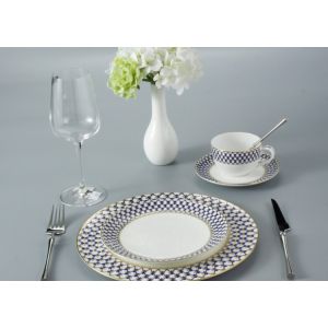 Buy cheap FDA Luxury fadeless Thin Bone China Crockery Set from wholesalers