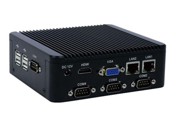 Buy 4 COM RS232 Industrial Fanless Mini PC Fanless Embedded Computer 6 USB For Entry Exit Terminal at wholesale prices