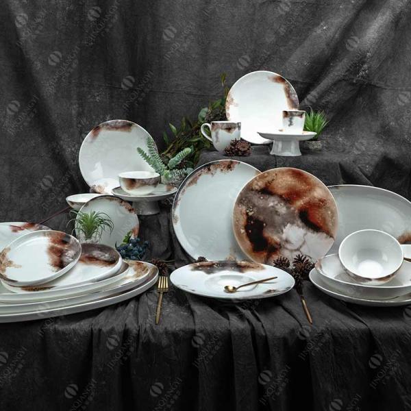 ODM Fine Rusted Color 12Pc Ceramic Tableware Sets For 4