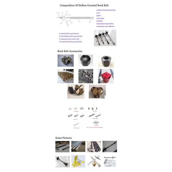 Hollow Grouted Self Drilling Tunnel Rock Bolt Mining Anchor Bolt