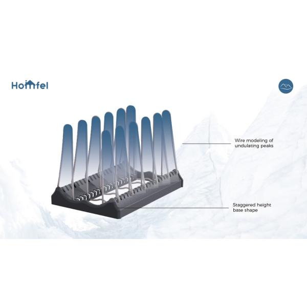 Standing Type Expandable Pot Lid Holder , Kitchen Pot Rack Organizer