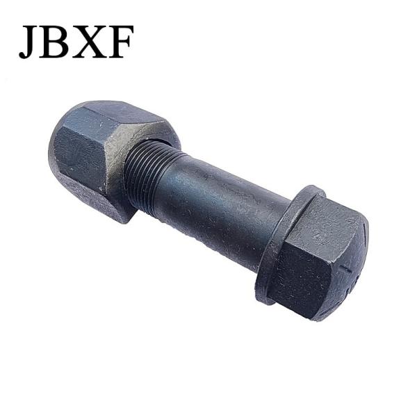 Grade 10.9-12.9 Heavy Duty Track Bolt And Nut Hexagon Carbon Steel Grey Blacks