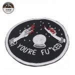 Handmade Embroidered Sports Patches / Custom Clothing Badges Beads Material