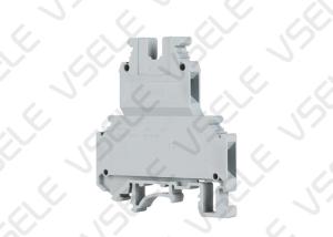 UKK Type Din Rail Terminal Blocks / Double Level Screw Dual Row Terminal Block