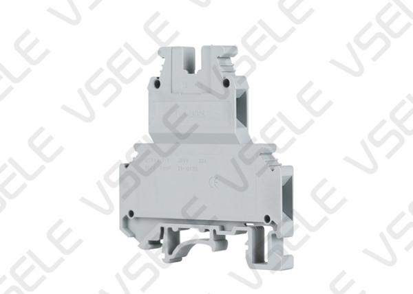 Buy UKK Type Din Rail Terminal Blocks / Double Level Screw Dual Row Terminal Block at wholesale prices