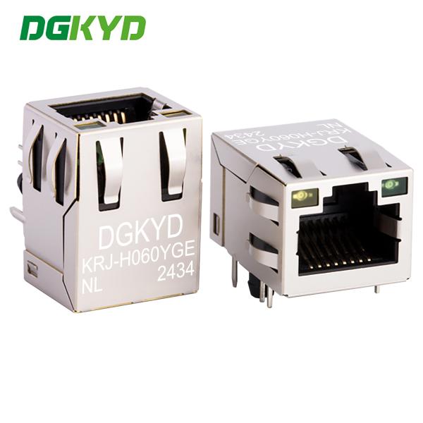 Buy Modular Jack RJ45 Ethernet Connector With Lan Transformer PCB Mount RJ45 KRJ-H060YGENL at wholesale prices