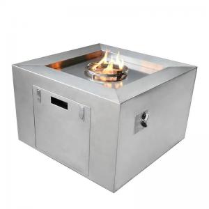 Quality 600mm Indoor Stainless Steel Smokeless Square Natural Gas Fire Pit Table for sale