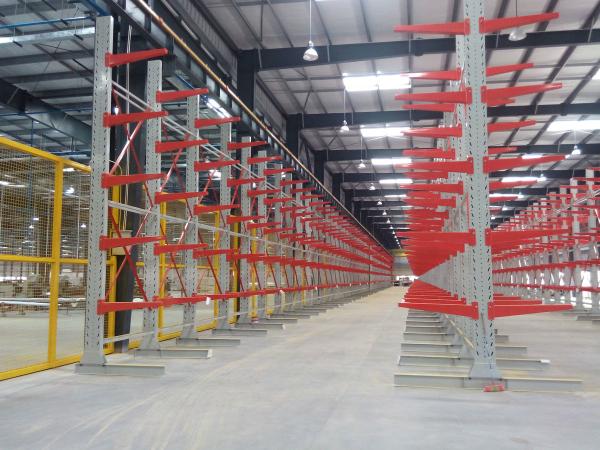 Double Arm Cantilever Warehouse Racks , Cantilever Pallet Racking Customized