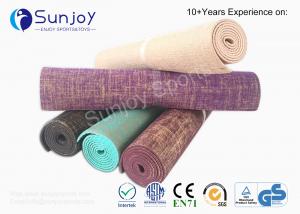 Quality Sunjoy Wholesales Jute+Pvc Yoga Mats Eco Friendly Natural Rubber Jute Yoga Mat High Quality Fitness Linen Yoga Mat China for sale