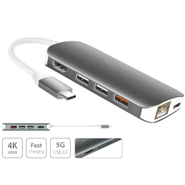 J5 Create USB Type-C Multi Adapter Type C Docking Station Hub with USB C Power