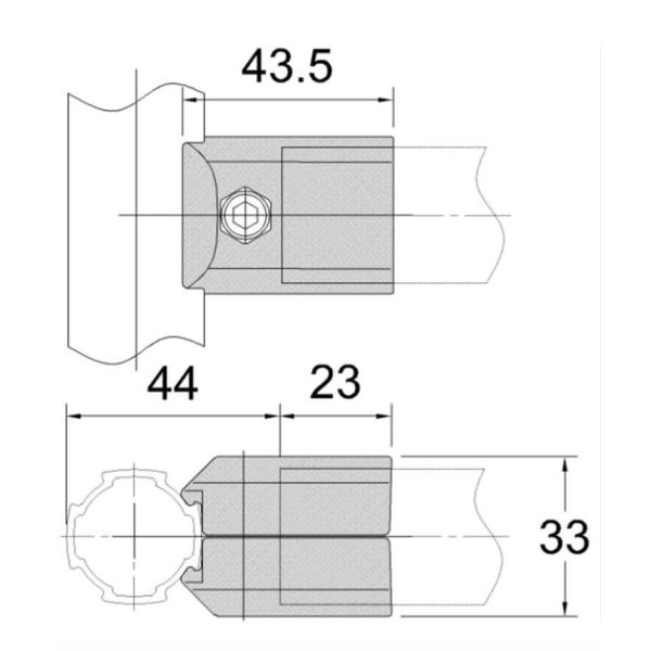 Square Alloy Aluminum T Joint T3-T8 For 28mm Aluminium Pipe