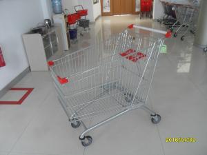 Quality Large Wire Supermarket Shopping Cart 240L With Colored Powder Coating for sale