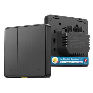 Quality Zigbee Smart Wall Switch No Neutral Wire, No Capacitor Needed, Timing, Voice Control, Tuya App, Alexa &amp; Google Home Compatible for sale