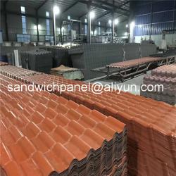 China 960mm orange color luxury ASA glazed roof tile with 2.8mm for residential area for sale