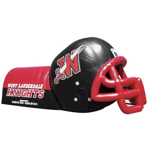 Amazing Inflatable Sports Games Blow Up Helmet Tunnel With 0.55mm PVC