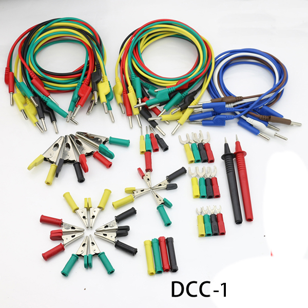 Electronic Multimeter Probe Test Lead Kit Spade Lugs Alligator Clips Banana Pugs Set