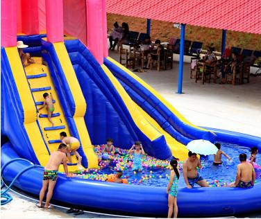Buy Large children's water inflatable slide wave ball pool mobile water park inflatable pool slide customization.water slide at wholesale prices