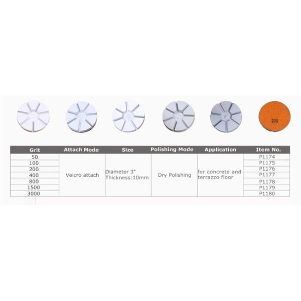 Durable 80mm Granite Floor Polishing Pads Waterproof #50 - #3000 Grit