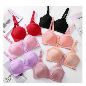 Quality Flower Wireless Push Up Bra Full Cup 105cm Bust Big Breasted Wire Free for sale