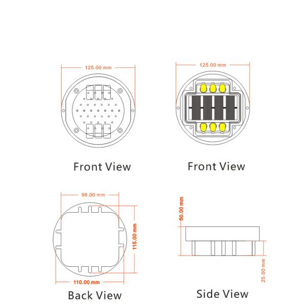 Power Saving 1.2V 1200MAH Underground Solar Light , Cat Eye Road Reflector