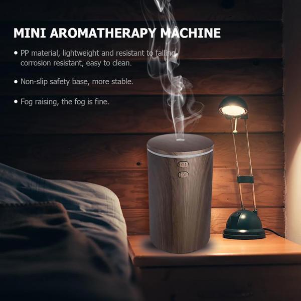 7 Color Changing Car Wood Grain Diffuser 100ml Essential Oil Diffuser Cool Mist Humidifier For Car