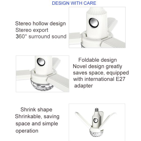 A2DP 5.0 Bluetooth Light Bulb That Plays Music 33W White Lighting