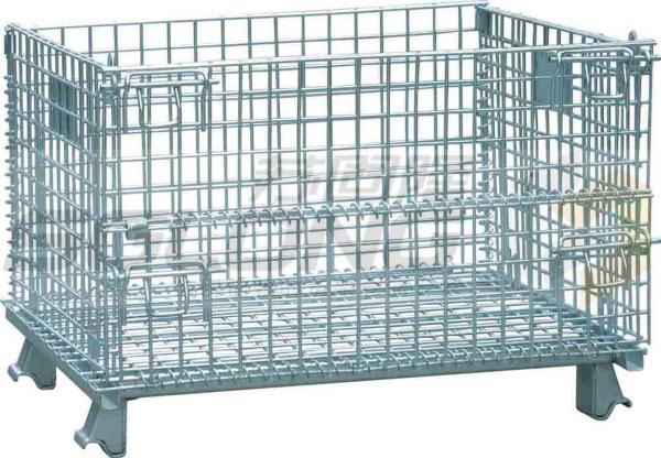 Buy Durable Recyclable Galvanized Wire Container Storage Cages Foldable With Side at wholesale prices