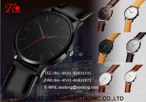 China High Quality Stainless Steel Quartz Wrist Watches business style PU leather band  for Men on sale