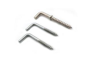 Quality L Shape Threaded Mechanical Fasteners / Self Tapping Square Bend Screw Hooks for sale