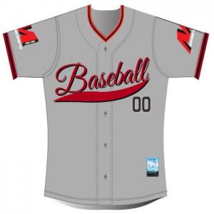 China Custom 50cm Chest V Neck Baseball Jersey , Sublimation Printing Baseball Shirt Button Up on sale