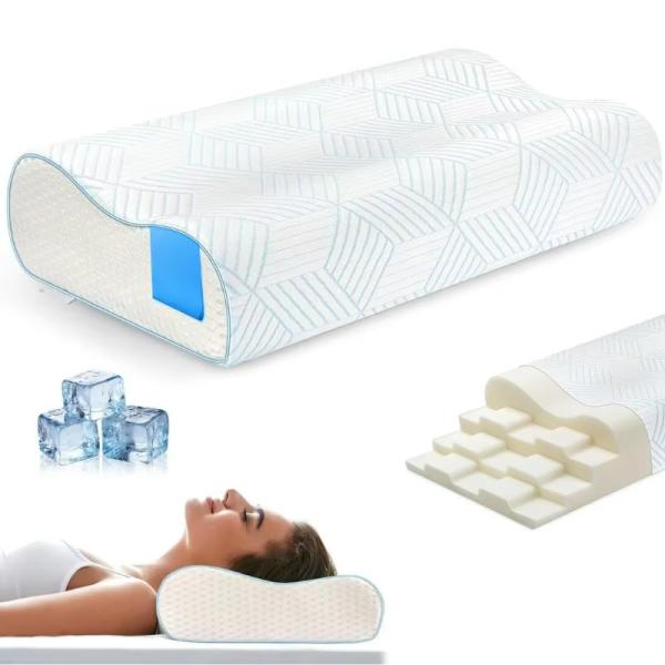 Buy 4-Layer Adjustable Memory Foam Pillow for Sleeping Ergonomic Contour Cooling Pillow for Back and Side Sleepers at wholesale prices