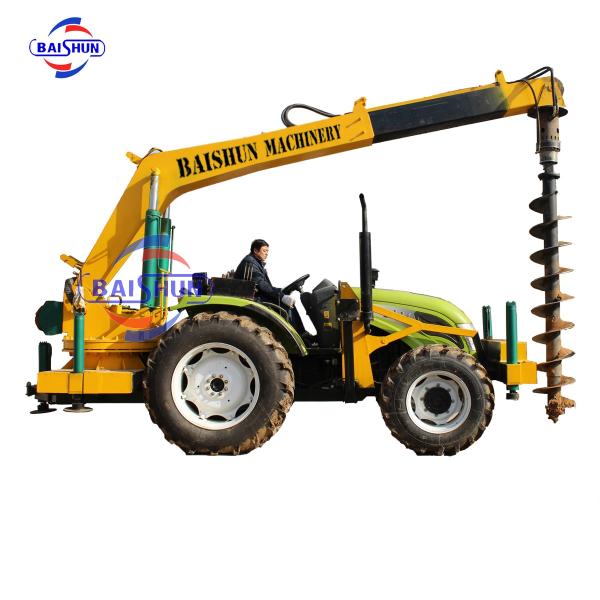 Hot sales pole erection crane and hydraulic auger machine for solar power project