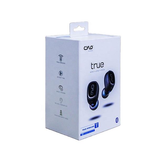 Buy Customizatable Earphone Package Style In Folding Cardboard Book Type Box With Plastic Window at wholesale prices
