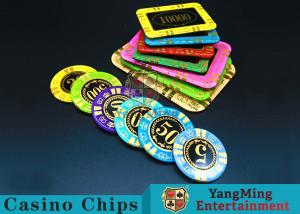 Quality Anti - Counterfeiting RFID Casino Chips / Crystal Poker Chips Round Shape for sale